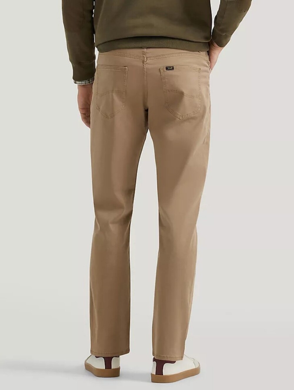 Lee Extreme Motion Straight Fit Tapered Leg Stretch Tan Beige Jeans Men's 38x36